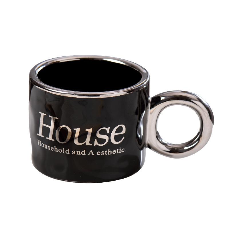 Tazza Elettroplaccata di Lusso Leggero Tazza in Ceramica Instagram Alta Bellezza Orso Violento Tazza d'Acqua Creativa Grande Capacità CASA Tazza da Caffè