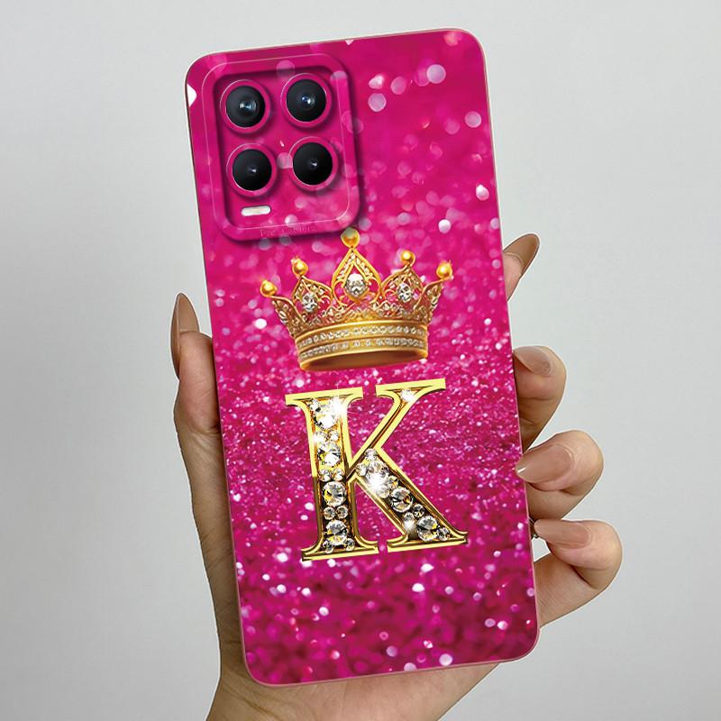 For Realme 8 Pro RMX3085 RMX3081 Fashion Initial Letter Couple Phone Case for Realme8 8Pro 4G Soft Silicone Protective Casing