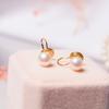 Natural freshwater pearl non-piercing ear clips for women, simple 11k gold-inlaid niche high-end mosquito coil earrings, INS style