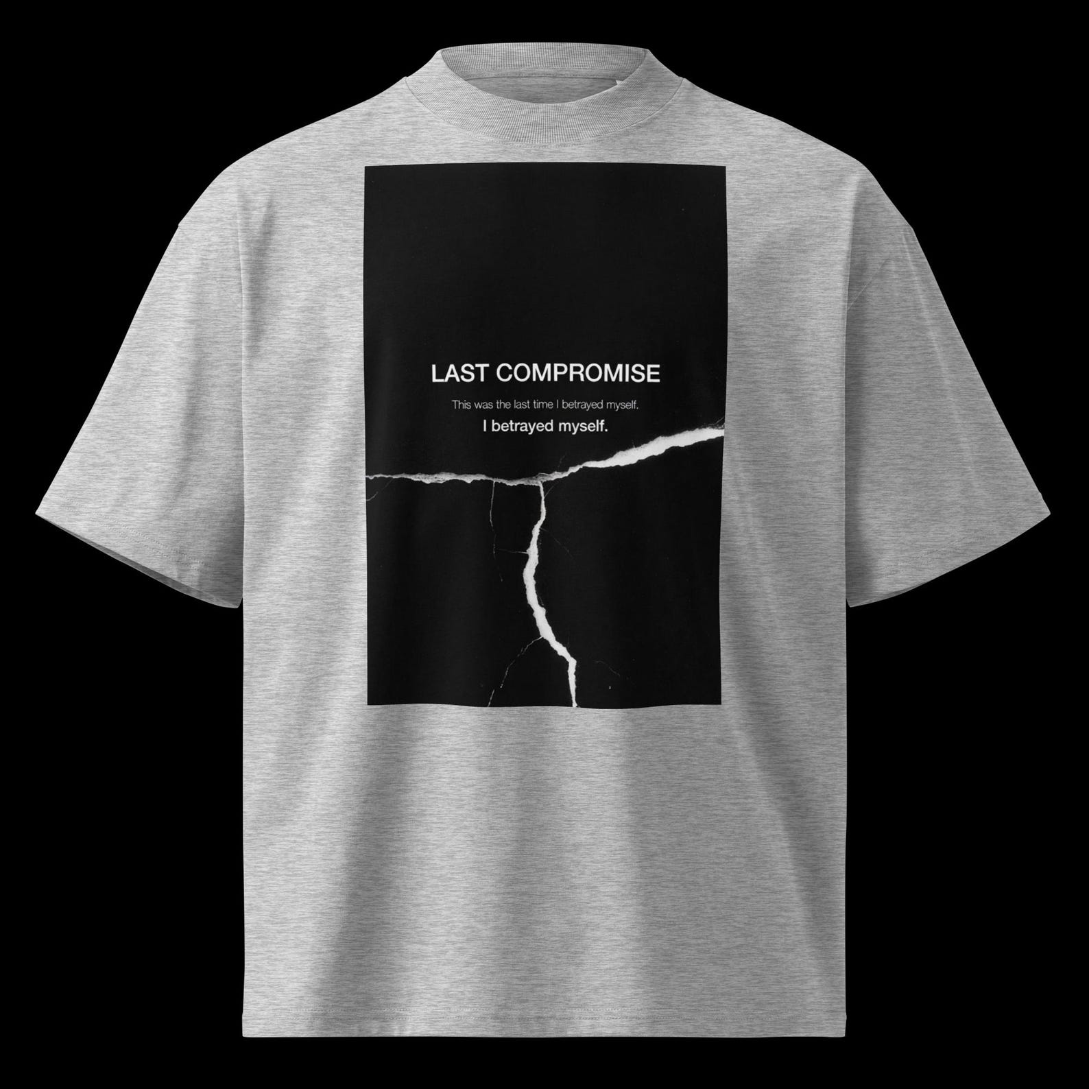 Unisex organic oversized high neck t-shirt - LAST COMPROMISE 3XL