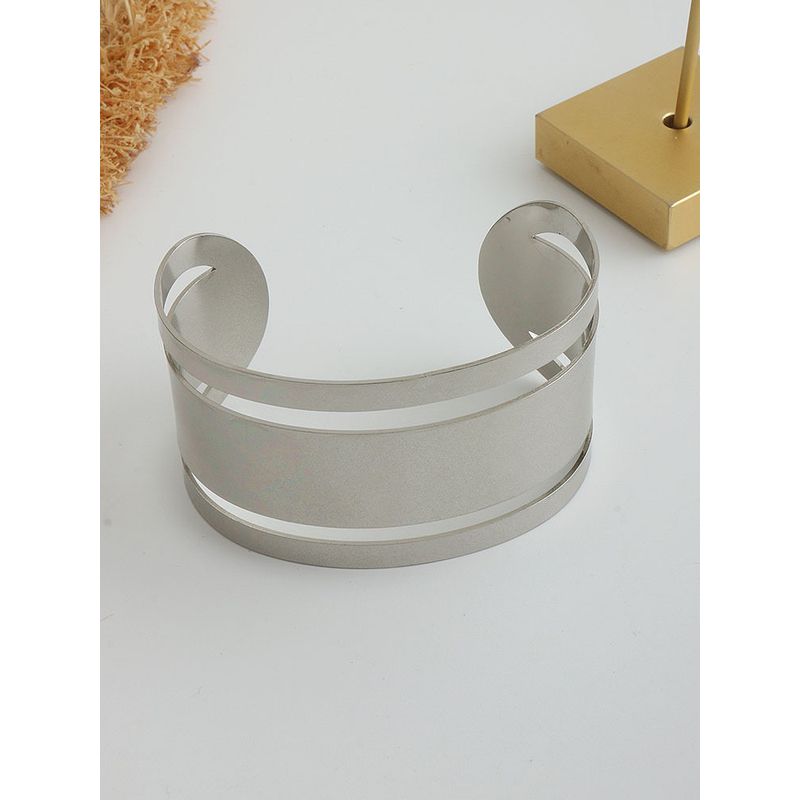 Curved Wide Version Smooth Opening Bracelet Female Special Interest Light Luxury Fancy European and American Couple Bracelet Armband Bracelet