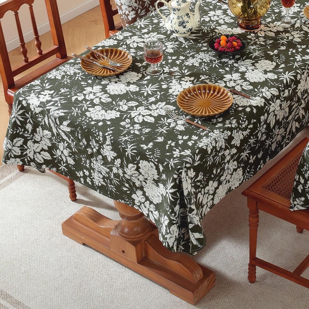 Dining Table Fabric Plant Flower Thickened Fabric Tablecloth Coffee Table Dust Hot-Selling Spot Manufacturer