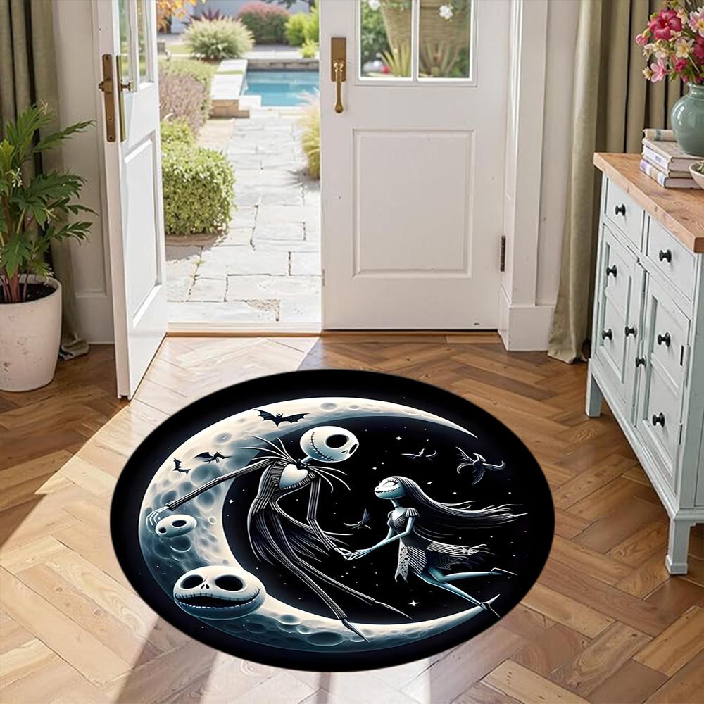 Nightmare Before Christmas Round Carpet Suitable for Decorate room Dormitory Study room Living Rooms Anti-slip Round Rug Office home decor