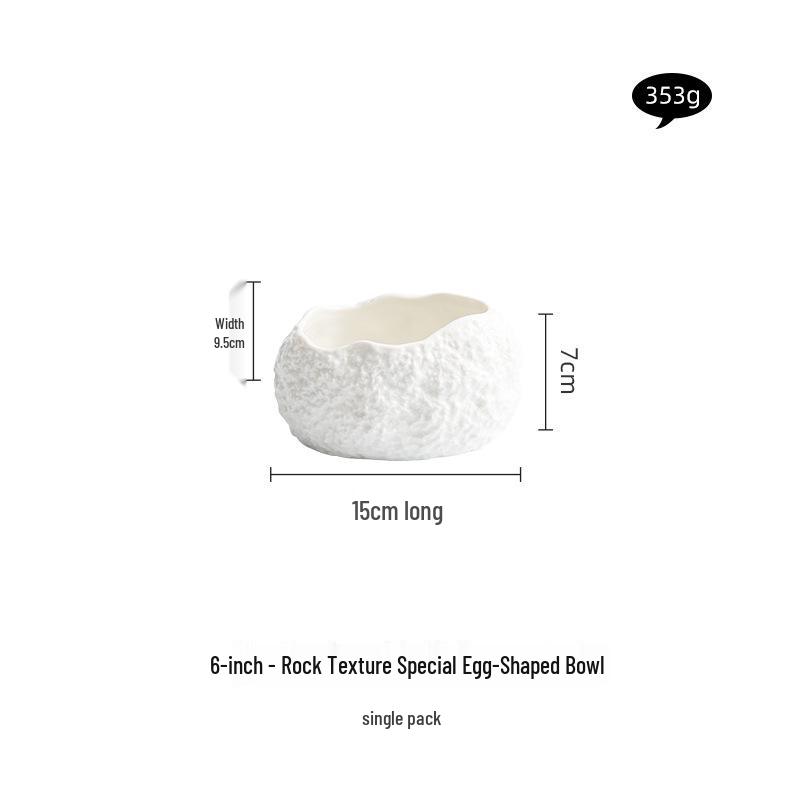 Rock Pattern Oval Dessert Bowl for High-End Molecular Cuisine