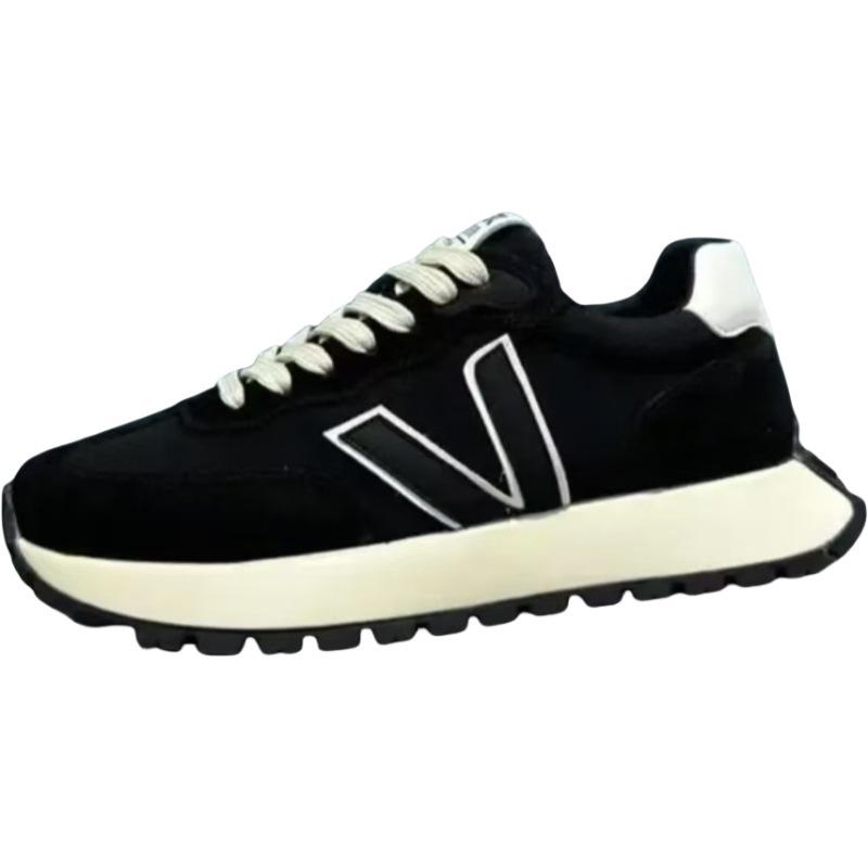 Round Head Sports Forrest Gump Shoes Men's Autumn New Personalized Student Casual Shoes Platform Heightening Waffle Shoes