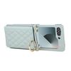 For Samsung Galaxy Z Flip7 FE 5G/Z Flip6 5G Case Kickstand Rhombus Leather+TPU Phone Cover with Shoulder Strap