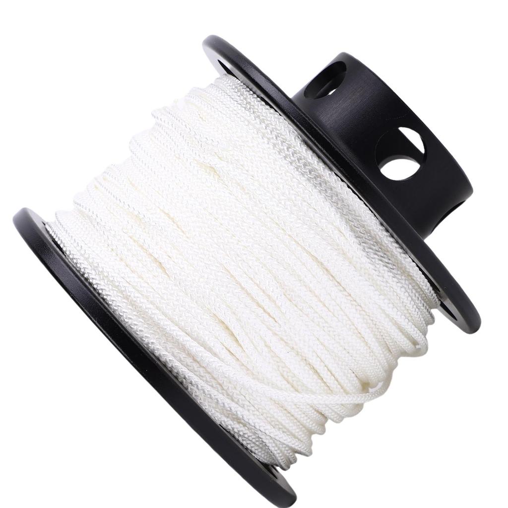 Scuba Diving Finger Spool Reel with 131.2ft White Line 90mm Double End Clamp Compact Dive Reel for Cave Wreck Technical