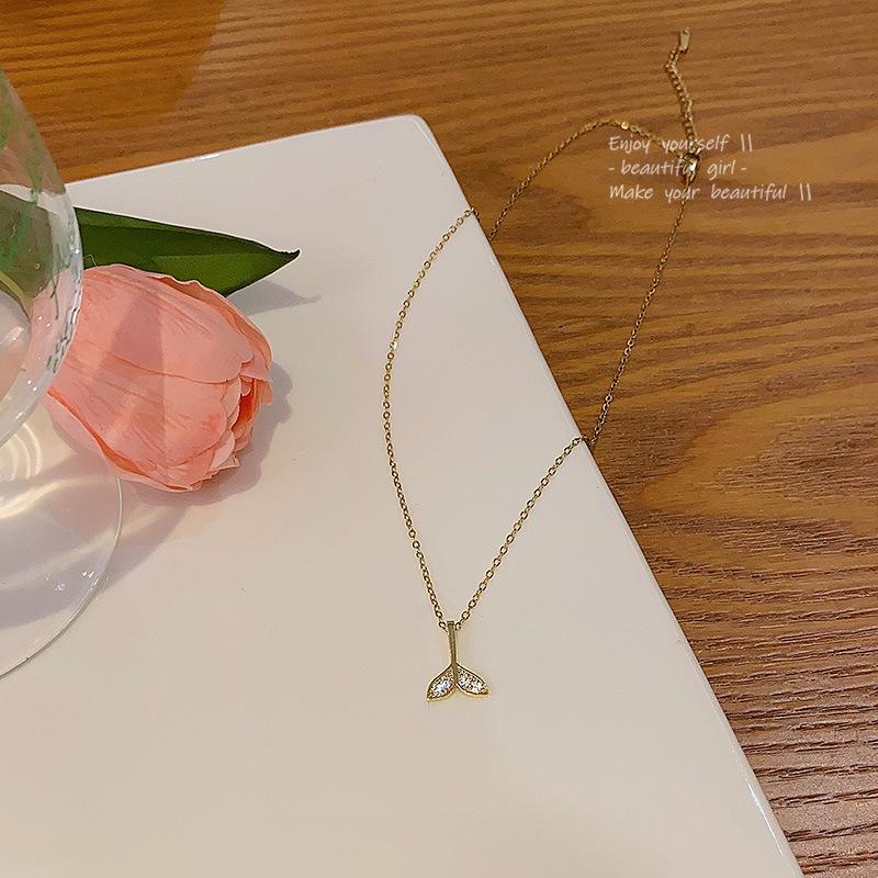 Titanium Steel Fishtail Necklace - Trendy, All-Match, Elegant Clavicle Chain for Women