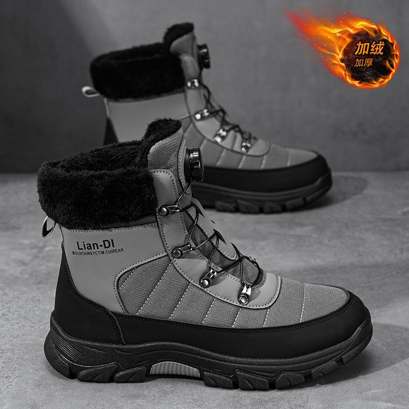 Warm snow boots piled thickened cotton boots outdoor skiing waterproof and non-slip cotton shoes Martin boots