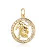 Zodiac Sign Copper Zricon Charm Round Constellation Capricorn Taurus Aries Pendant for Bracelet Necklace Making