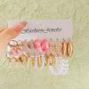 10pcs/set Twisted Chunk Earrings - Stylish Daily, Date, Party Accessories - Simple, Vacation-Inspired Gift Zircon Set for Wome