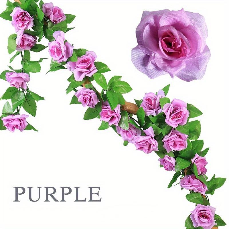 9-Head Artificial Rose Vine Garland | 5 Colors Hanging Fake Flowers for Wedding Decor,  Party Backdrop, and Event Decoration