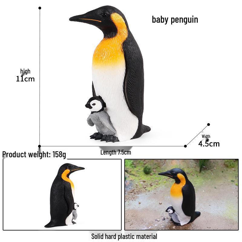 Polar Wildlife Animal Model Toy Set: Polar Bear & Penguin
