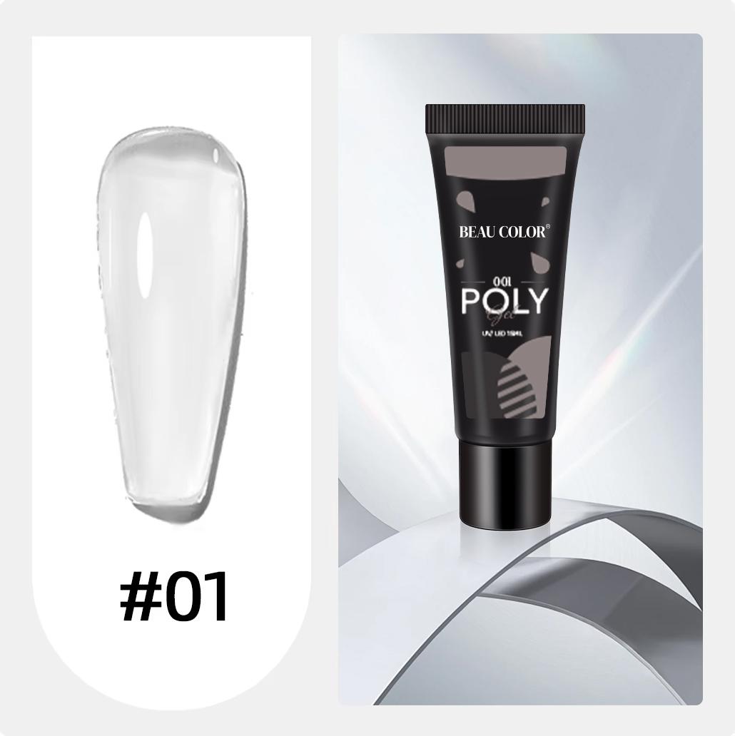 

BEAU COLOR 15 мл полигель УФ/светодиодный гель для наращивания ногтей для салонов нейл-арта, дизайна ногтей своими руками и домашнего маникюра