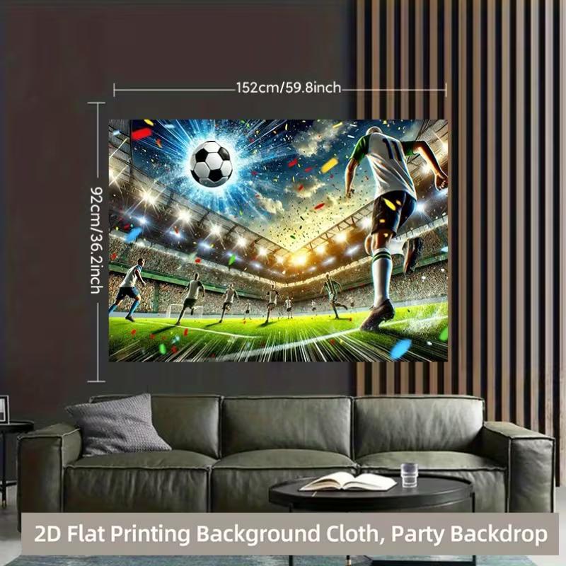 2D Flat Printing Football Stadium Photography Backdrop for Soccer Themed Birthday Party