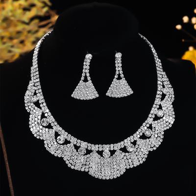 Luxusní high-end geometrický design náhrdelník náušnice set