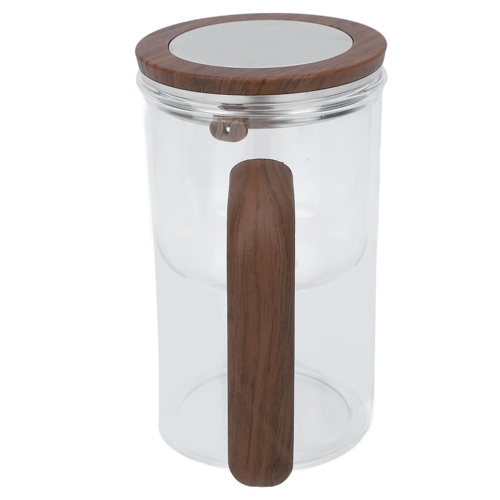 Glass Teapot with Strainer 600ml Magnetic Water Separation Tea Pot with Wooden Handle 2 Cups for Home Restaurant