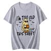 Sarcastic Sheet Ghost Funny Halloween Print T-Shirts Casual Short Sleeve T-Shirt for Spooky Season  Women's T-Shirt Clothing