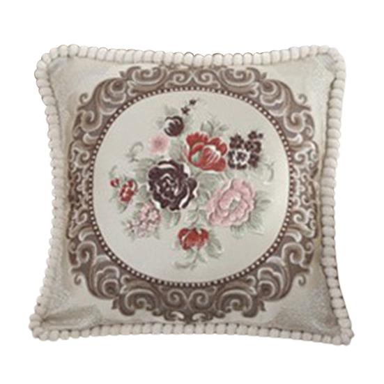 For Living Room Pillowslip Embroidery Pattern Car Interior Ornaments Silk Satin Sofa Couch Cushion Cover