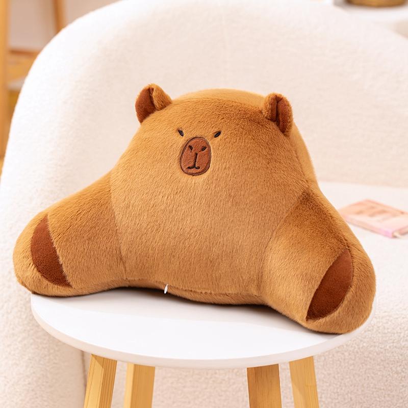 Favorite Toy Unisex Brown 50Cm Cute Capybara Cushion Comfortable Car Lumbar Support Pillow Lumbar Backrest Cushion Suitable For Home And Office Use