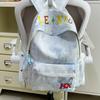 Schoolbag Women's American High Street Large Capacity Alphabet Embroidered Backpack 1011 New College Student Lightweight Shoulder Computer Bag