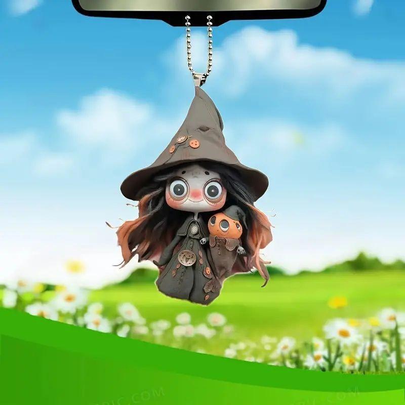 Acrylic Adorable Cartoon Mushroom Car Hanging Ornament For Trendy Car Decor