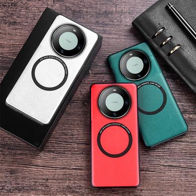 Magsafe Magnetic Wireless Charging Case For Huawei Mate 60 Pro 50 40 Pro P60 Pro P50 P40 P30 Pro Nova 11 Luxury PU Leather Cover