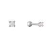 [October Birthstone] Kyoto Opal Cabochon Cut Single Stud 925 Silver One-Sided Piercing E034-01H