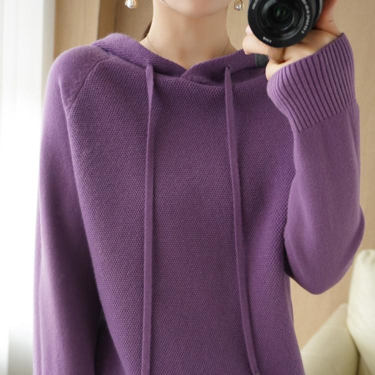 Hooded Knitted Hoodie Women's Autumn and Winter Pullover Casual Loose Sweater Versatile Knitted Sweater