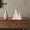 Stable Base Decorative Figurines Christmas Girl Reindeer Tabletop Decor, 3D Printed Fairy Tale Forest Silhouette White Deer Decor with Tree,