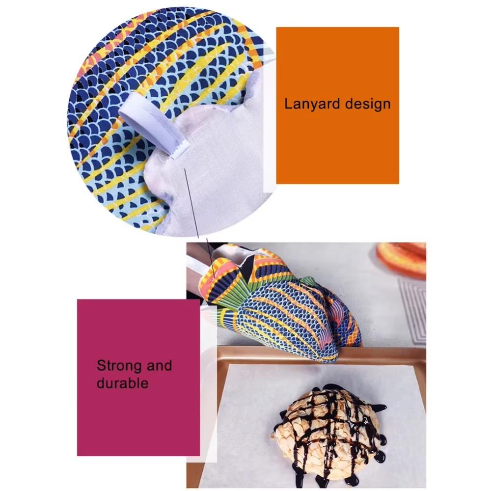 Non-slip Fish Shape Oven Mitts Colorful Baking Insulation Glove Creative BBQ Glove  Cooking