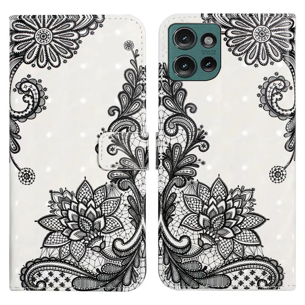 For Motorola Edge 50 5G Case 3D Creative Pattern PU Leather Stand Phone Cover