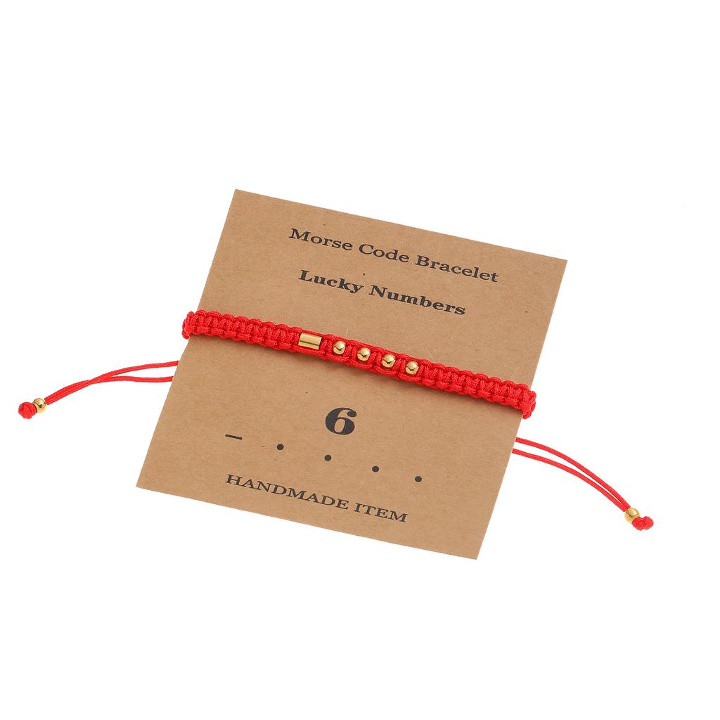 Handwoven Morse Code Number Flat Knot Bracelet Unisex Fashion Accessory
