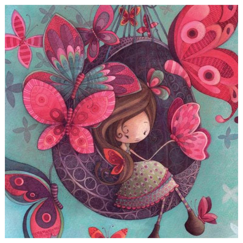 

5D DIY алмазная живопись мультфильм девушка набор полная дрель круглая вышивка мозаика художественные картины со стразами украшение дома подарок Full Round 25x25CM