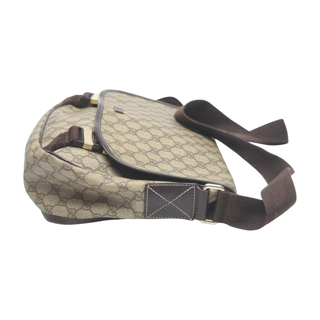 GUCCI GG plus GG Supreme Shoulder Bag GG Supreme Canvas Brown 201732 002122 Used