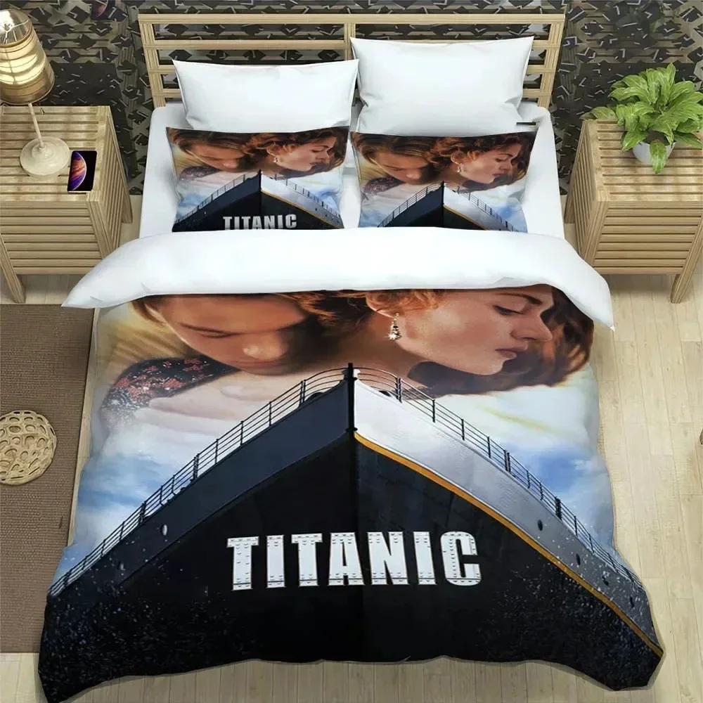 Luxury New 3D Print Movie Titanic Leonardo DiCaprio Bedding Set Duvet Cover Bed Set Quilt Cover Pillowcase Queen Size Boys Adult