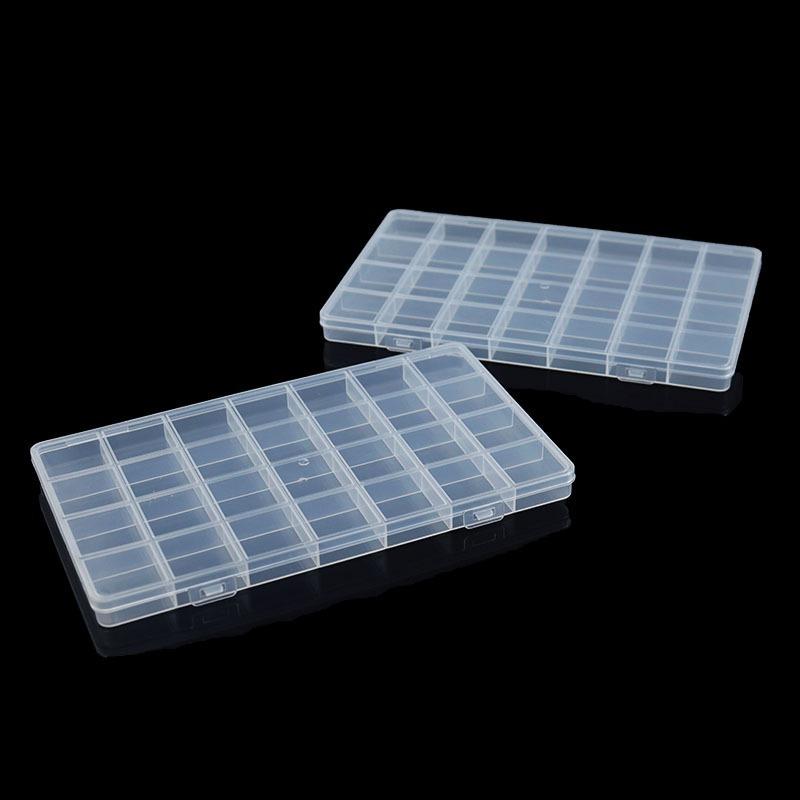 1.5 High 28 Grid Fixed Plastic Storage Box Fishing Gear Jewelry Beaded Parts Storage Storage Storage Jewelry