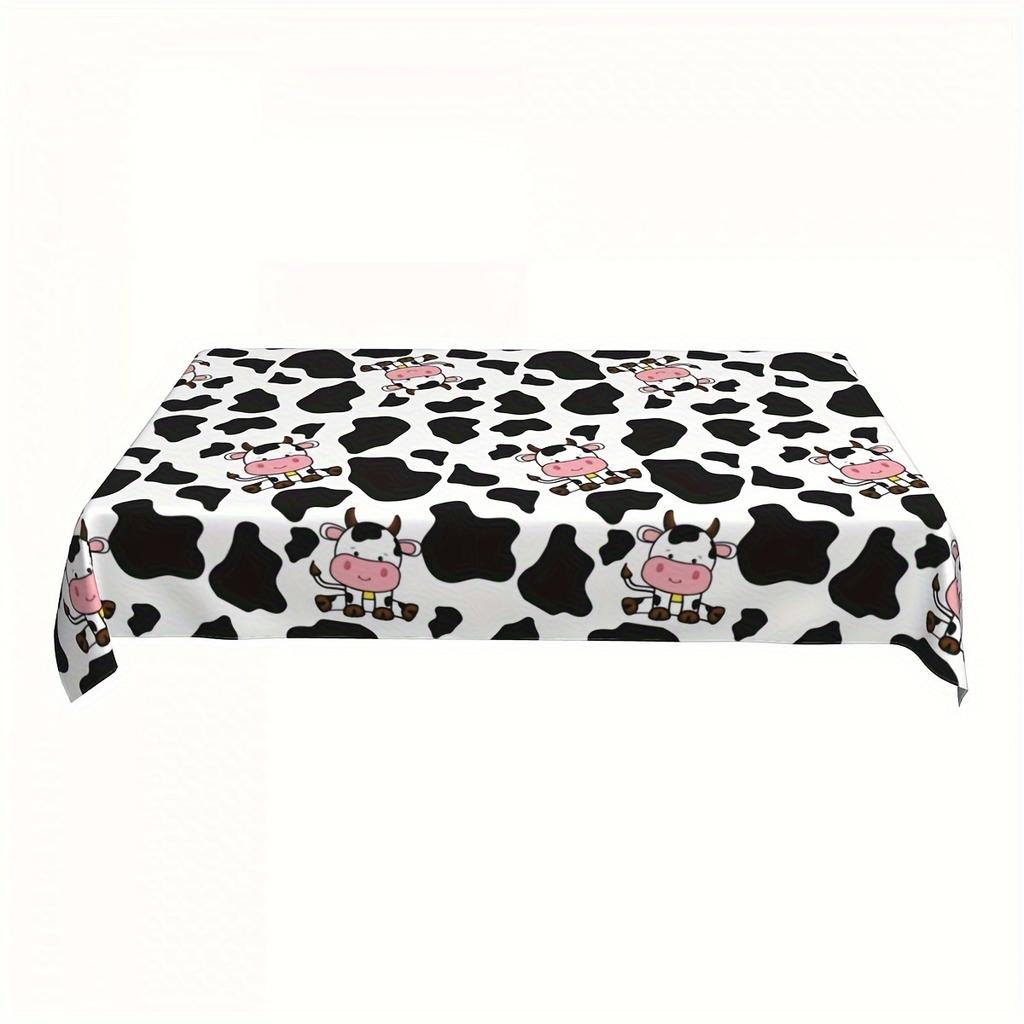 Farm Cow Animal Theme Rectangle Tablecloth for Table Decor Washable Farmhouse Kitchen Dining Table Cloth Holiday Party Decor