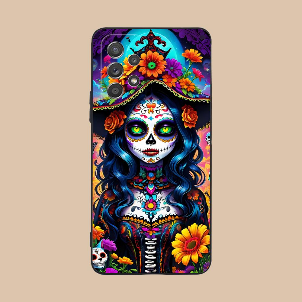 

Day of the Dead Matte TPU Mobile Phone Case for Samsung Galaxy A56 55 54 53 52 51 36 35 34 23 16 15 5G Colorful Cover Galaxy A51 5G