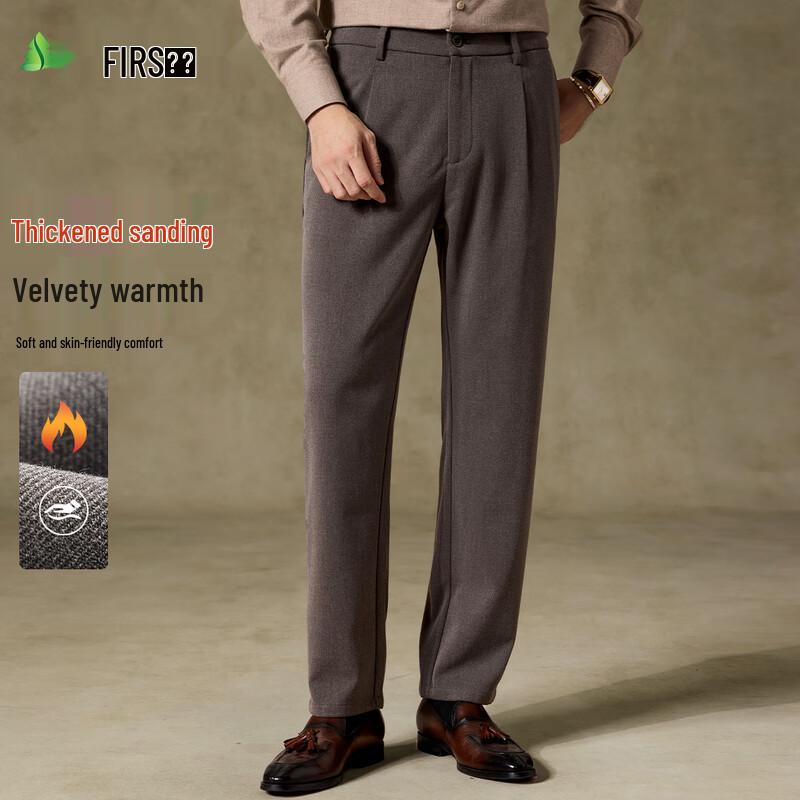 

FIRS Men s Plush-Lined Straight-Leg Business Casual Trousers 35 180/94B