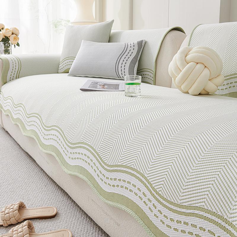 

Cool Feeling Cold Silk Cold Bean Sofa Cushion Summer Mat Cushion Non-Slip Seat Cushion Summer Straight Row Sofa Cover Cover Cloth 70*70cm