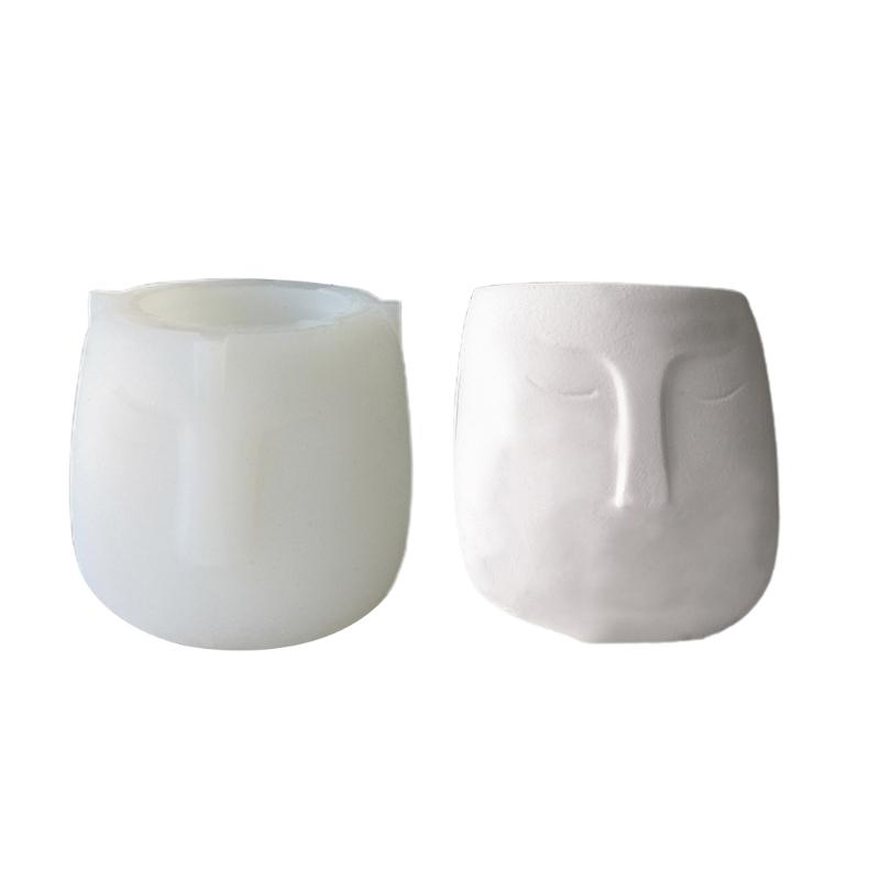 Creative Portrait Face Mold Abstract Design Plant Pot Silicone Mold Flower Pot Mould for Resin Casting Home Decorati 1