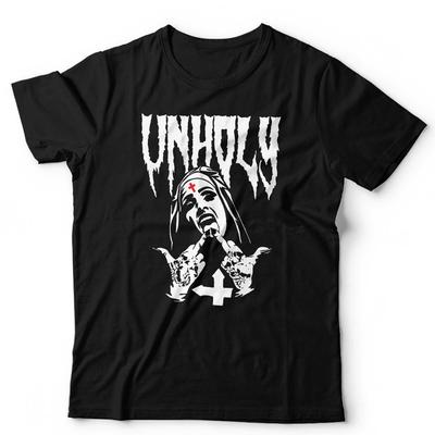 Unholy Nun T-shirt Unisex Tatuaż Gotycki Horror Halloween Rock N Roll Alternatywny