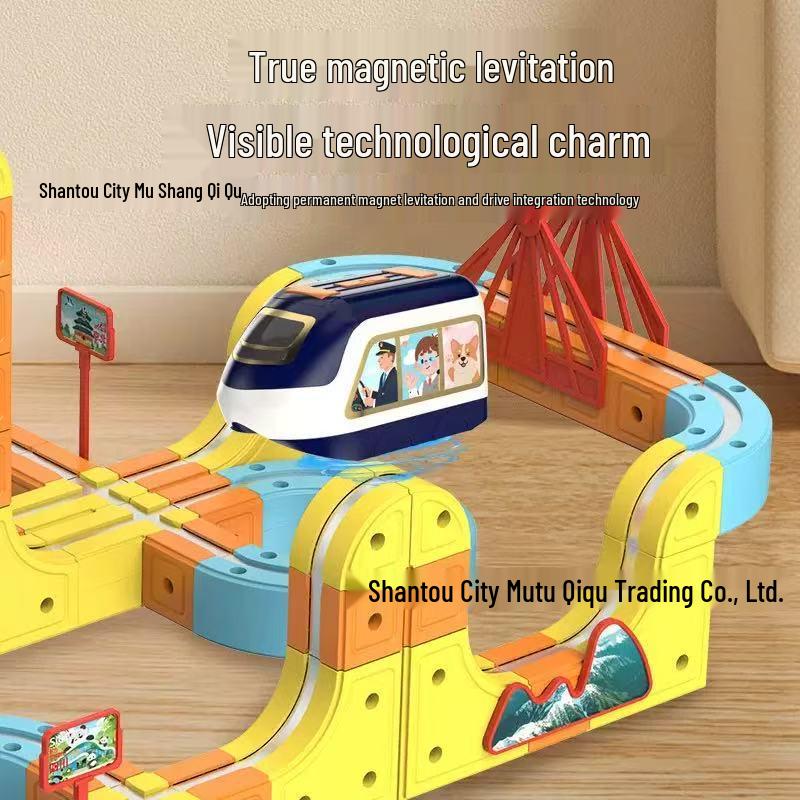 Magnetic Building Blocks Track Car: Electric High-Speed Rail Train Toy