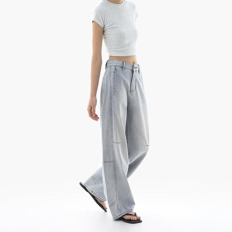 ICH MODE Women s Loose Wide-Leg Denim Jeans L