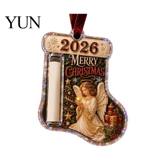 Dekorativer Geldclip für Geschenksocken, geformter Weihnachts-Bargeld-Schmuck, Acrylhalter zum Aufhängen, Kreative Feiertagsgeschenk-Dekoration, Weihnachtsbaum Baum,
