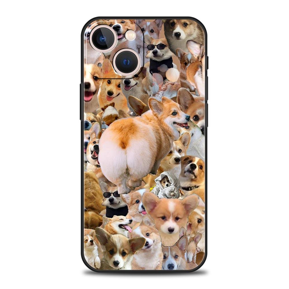 Cute Corgi Dog Phone Case Cover for iPhone 17 16 15 14 13 12 Pro Max 11 Pro Max 17 AIR Plus Shockproof Soft TPU Shell Fundas Bag