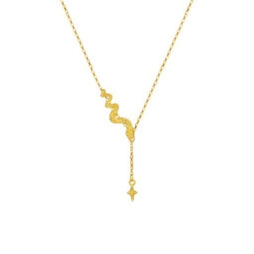 New Four Star Entangled Spirit Snake Necklace, Fashionable Snake Year Design, Niche Collarbone Chain