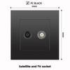 British 13A Socket with USB-C Fast Charging, Hong Kong & Macau Version, Black 3-Hole Square Pin 86 Panel