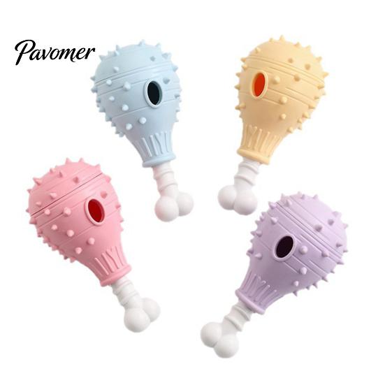 Pet Enrichment Toys Dog Treat Dispenser Toy, Spiky Chicken Leg Chew Rubber Interactive Safe Chewing for Small Medium Large Dogs Puzzle Feeder